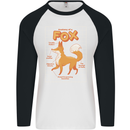 Anatomy of a Fox Funny Foxes Mens L/S Baseball T-Shirt White/Black