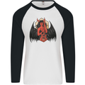 Devil Woman Guitar Death Heavy Metal Rock Mens L/S Baseball T-Shirt White/Black
