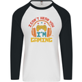 I Can't Hear You I'm Gaming Funny Gaming Mens L/S Baseball T-Shirt White/Black