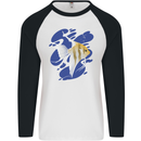 An Angel Fish in the Ocean Mens L/S Baseball T-Shirt White/Black