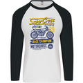 Supercross MotoX Dirt Bike Motocross Mens L/S Baseball T-Shirt White/Black