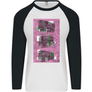 Trains Trainspotting Rail Carriages Mens L/S Baseball T-Shirt White/Black