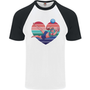 I Love Volleyball Heart Mens S/S Baseball T-Shirt White/Black