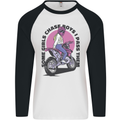 Some Girls Chase Funny Biker Motorcycle Mens L/S Baseball T-Shirt White/Black