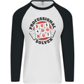 Professional Sudoku Solver Funny Mens L/S Baseball T-Shirt White/Black