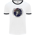 Australian Bodybuilding Flag Gym Training Spartan Mens Ringer T-Shirt White/Black