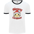 Christmas Cat Meowy Funny Christmas Mens Ringer T-Shirt White/Black