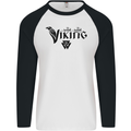 Viking Thor Odin Valhalla Norse Mythology Mens L/S Baseball T-Shirt White/Black