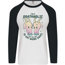 Goataholic On the Way to Get More Goats Mens L/S Baseball T-Shirt White/Black