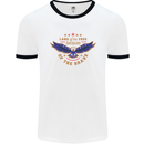 Land of the Free USA Veteran Independence Day Mens Ringer T-Shirt White/Black
