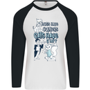 Dogs Have Owners Cats Have Staff Funny Mens L/S Baseball T-Shirt White/Black