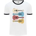 Four Ukulele Guitars Mens Ringer T-Shirt White/Black