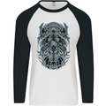 Viking God Odin Valhalla Norse Warrior Mens L/S Baseball T-Shirt White/Black