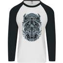 Viking God Odin Valhalla Norse Warrior Mens L/S Baseball T-Shirt White/Black
