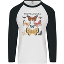 Rhopalocera Butterfies Butterfly Mens L/S Baseball T-Shirt White/Black