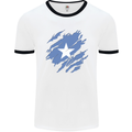 Torn Somalia Flag Somalian Day Football Mens Ringer T-Shirt White/Black