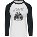 ATV All Terrain Vehicle 4X4 Quad Bike Mens L/S Baseball T-Shirt White/Black
