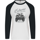 ATV All Terrain Vehicle 4X4 Quad Bike Mens L/S Baseball T-Shirt White/Black