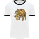 A Steampunk Elephant Mens Ringer T-Shirt White/Black