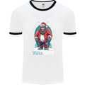 Yule Yeti Funny Christmas Bigfoot Sasquatch Xmas Mens Ringer T-Shirt White/Black