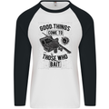 Those Who Bait Fishing Fisherman Funny Mens L/S Baseball T-Shirt White/Black