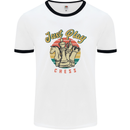 Just Play Chess Mens Ringer T-Shirt White/Black