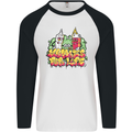 Spliff & Lighter Homies Funny Weed Cannabis Mens L/S Baseball T-Shirt White/Black