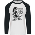 Goth Mum Like a Regular but Spookier Gothic Mens L/S Baseball T-Shirt White/Black