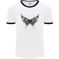 Abstract Butterfly Mens Ringer T-Shirt White/Black