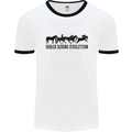 Equestrian Horse Riding Evolution Mens Ringer T-Shirt White/Black