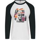 LGBT Onwards to Happiness Mens L/S Baseball T-Shirt White/Black