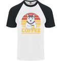 Coffee Because Murder is Wrong Funny Dog Mens S/S Baseball T-Shirt White/Black