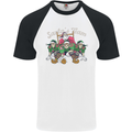 Santa American Football Team Christmas Xmas Mens S/S Baseball T-Shirt White/Black