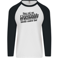 Legendaddy Funny Father's Day Daddy Mens L/S Baseball T-Shirt White/Black