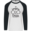 Imagine Its Not a Dream World Peace Hippy Mens L/S Baseball T-Shirt White/Black