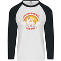 Unicorn Im Too Magical For You Mens L/S Baseball T-Shirt White/Black