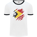 Torn East Timor Flag Day Football Mens Ringer T-Shirt White/Black