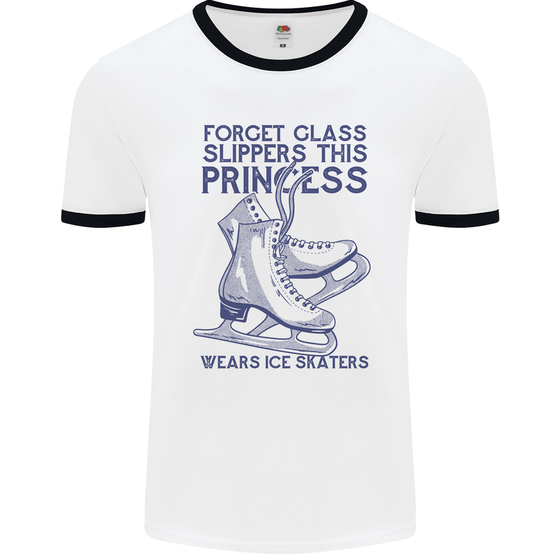 This Princess Wears Ice Skates Skater Mens Ringer T-Shirt White/Black