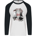 Boxing Gloves 89 Boxer Mens L/S Baseball T-Shirt White/Black