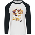 Mushroom Species Mycology Foraging Mens L/S Baseball T-Shirt White/Black