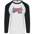 Legend Since 38th Birthday 1985 Mens L/S Baseball T-Shirt White/Black