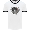 USA Bodybuilding Flag Gym Training Spartan Mens Ringer T-Shirt White/Black