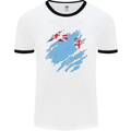 Torn Fiji Flag Fijian Day Football Mens Ringer T-Shirt White/Black