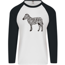 A Zebra Mens L/S Baseball T-Shirt White/Black
