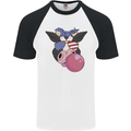 Bubblegum Cow American Shades & Bubble Gum Mens S/S Baseball T-Shirt White/Black