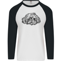 Shih Tzu Drawing Dogs Mens L/S Baseball T-Shirt White/Black