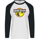 Upside Down SCI-FI TV Program Mens L/S Baseball T-Shirt White/Black