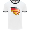 Curled Germany Flag German Day Football Mens Ringer T-Shirt White/Black