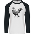 Rooster Camera Photography Photographer Mens L/S Baseball T-Shirt White/Black