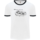 Dinghy Rapids White Water Rafting Whitewater Mens Ringer T-Shirt White/Black